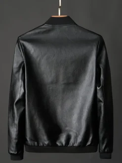 Men’s PU Leather Bomber Jacket