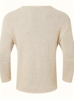 Men’s Solid Knit V-neck ...