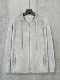 Alternative view of Men's Fleece Warm Hooded Jacket