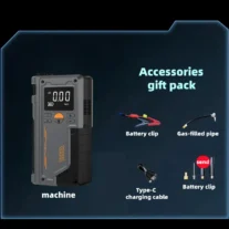 Alternative view of Portable 2-in-1 Emergency Car Jump Starter & Tire Inflator - USB Rechargeable, High Pressure 150PSI, Long-Lasting 8000mAh Battery, Durable ABS, Black