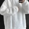 korean 1pc Men’S Casual Plush Long Sleeve Sweatshirt