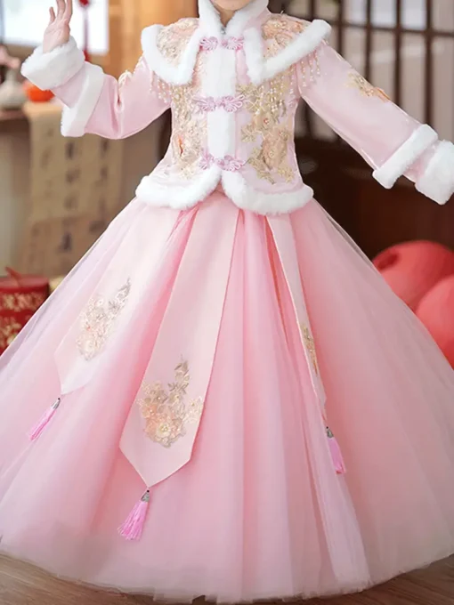 GULULU Elegant Winter Princess Dress for Girls