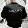 Men's Stylish Letter Print Bomber Jacket