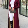 Super 1pc Elegant Women’S Long Sleeve Faux Leather Trench Coat